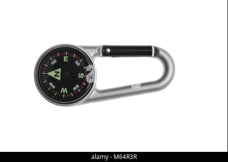 Compass Keychain isolated on white Stock Photo