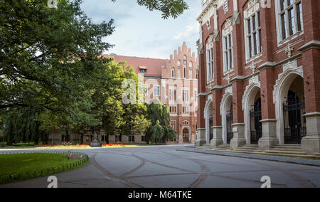 KRAKOW,POLAND - AUGUST 10,2014: The Jagiellonian University. The oldest university in Poland, the second oldest university in Central Europe. Main bui Stock Photo