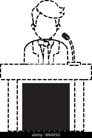 lawyer speaking in court icon  Stock Vector