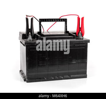 car battery charging isolated on white background Stock Photo