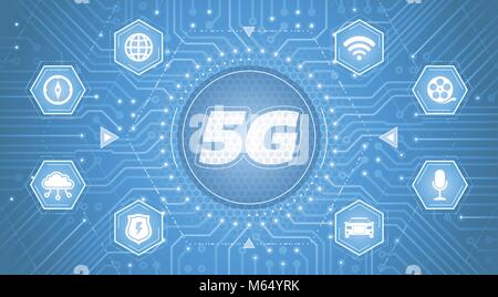 5G - 5th Generation Wireless Systems Stock Vector