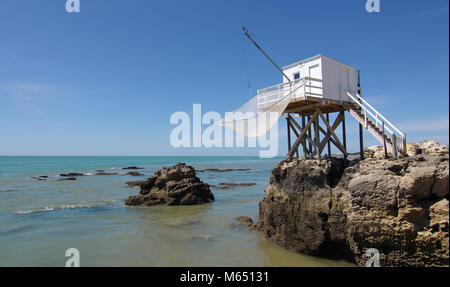 Fishing cabin in the girond estuary. west coast of france Stock Photo