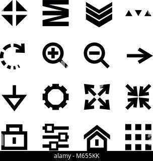 Set of Navigation Menu Icons. Mobile icons of the settings menu. Set of various menu and ui icons. Web site elements. Vector illustration. Stock Vector