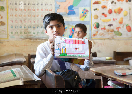 pakistani boy islamabad pur village writing said english young education schools government alamy showcasing drawing house pakistan