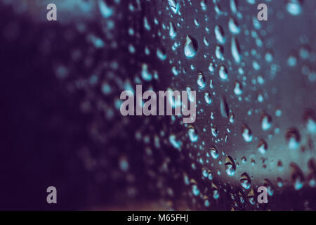 Drops. Raindrops on the car window. Macro. Stock Photo