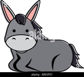 cute mule character icon Stock Vector