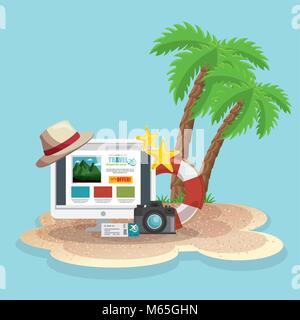 summer vacattions set icons Stock Vector