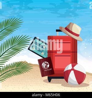 summer vacattions set icons Stock Vector