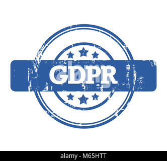 GDPR stamp, General Data Protection Regulation, with stars isolated on a white background. Stock Photo