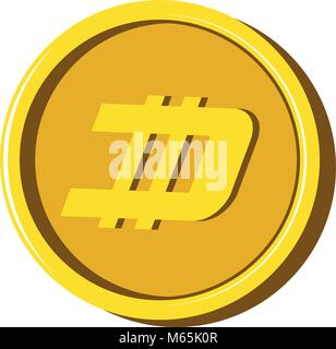 Dash virtual money currency Stock Vector