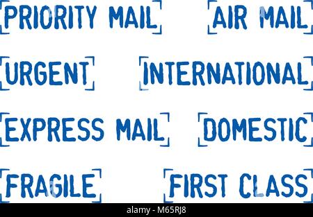 Old Rubber Stamp Collection Set Stock Vector