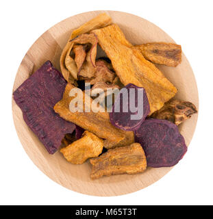 Tasty snack. In nice wooden bowl. Stock Photo