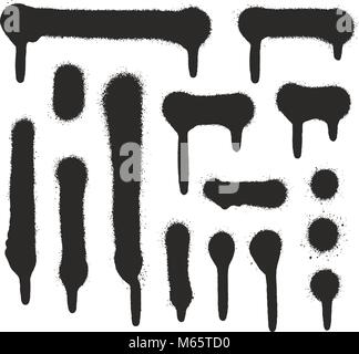 Spray Paint Elements Set Stock Vector