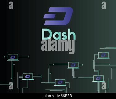 Dash blockchain technology on dark background Stock Vector Image & Art ...