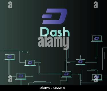 Dash blockchain technology on dark background Stock Vector Image & Art ...