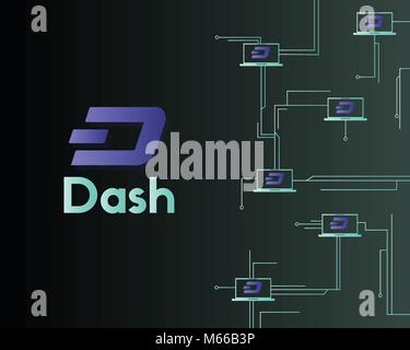 Dash blockchain technology on dark background Stock Vector Image & Art ...