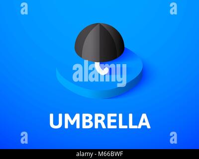Umbrella isometric icon, isolated on color background Stock Vector