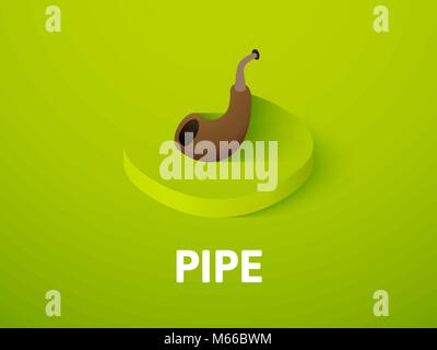 Pipe isometric icon, isolated on color background Stock Vector