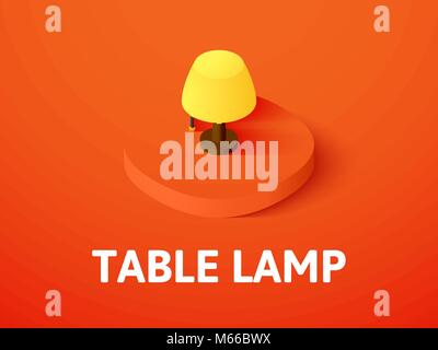 Table lamp isometric icon, isolated on color background Stock Vector