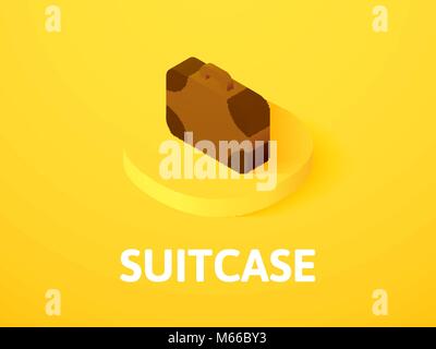 Suitcase isometric icon, isolated on color background Stock Vector