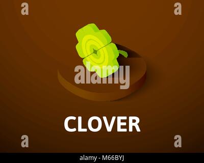 Clover isometric icon, isolated on color background Stock Vector