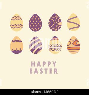 Easter egg icons collection in doodle style. Hand drawn illustration Stock Vector