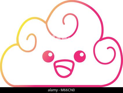 silhouette kawaii cute happy cloud weather Stock Vector Image & Art - Alamy
