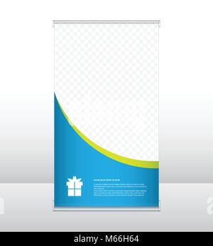 roll up business banner design, special flyer design, vertical presentation template Stock Vector