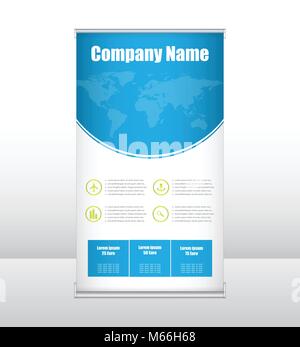 roll up business banner design, special flyer design, vertical presentation template Stock Vector