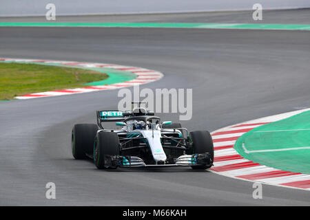 Mercedes' Valtteri Bottas during day one of pre-season testing at the ...