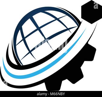 Global Shipping Logo Design Template Vector Stock Vector