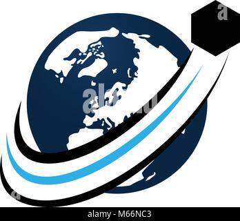 Global Shipping Logo Design Template Vector Stock Vector