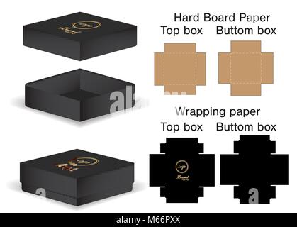 Box packaging die cut template design. 3d mock-up Stock Vector