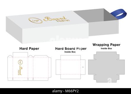 Box packaging die cut template design. 3d mock-up Stock Vector