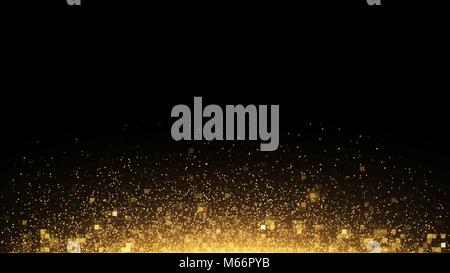 Abstract falling golden glitter lights texture on a gold gradient ...