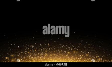 Abstract background. A golden glow with magical dust. Gold backlight. Vector illustration Stock Vector