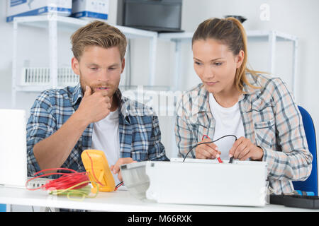 engineering students working in the lab Stock Photo