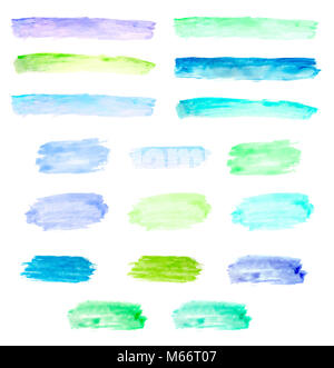 Beautiful Collection of Blue Toned Watercolor Background Elements for Your Next Project Stock Photo