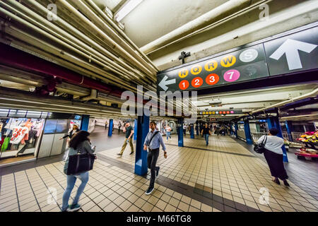 Times Square – 42nd Street Subway Station Manhattan   New York, New York, USA Stock Photo