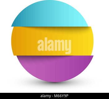Element of infographic. Volumetric paper strips in the form of a circle. The falling shadow. Paper strips. Business illustration for projects. Steps t Stock Vector