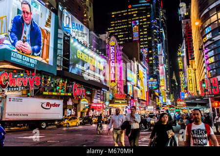 West 42nd Street Times Square Theater District Manhattan   New York, New York, USA Stock Photo