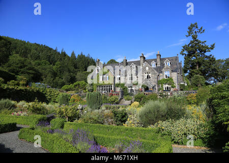 Penmaenuchaf hall hotel, a three star hotel at Penmaenpool near Dolgellau,Gwynedd, North Wales, uk. Stock Photo