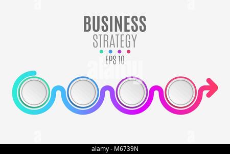 Multicolored infographic elements for your projects. Empty paper circles, banners for text and symbols. Business project. Vector illustration. EPS 10 Stock Vector