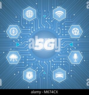 5G - 5th Generation Wireless Systems Stock Vector