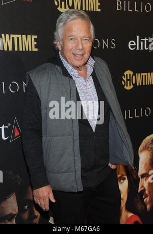 ***FILE PHOTO*** Robert Kraft Is Not The Father Of Ricki Noel Lander's Baby***  NEW YORK, NY - FEBRUARY 13:Robert Kraft attends the 'Billions' Season 2 premiere at Cipriani 25 Broadway on February 13, 2017 in New York City.  Photo by: John Palmer/MediaPunch Stock Photo