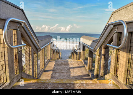 A very popular Spring Break destination, Panama City Beach, Florida is known for it's unique sugar-white sandy beaches Stock Photo