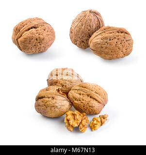 Walnuts isolated on white background. With clipping path. Stock Photo