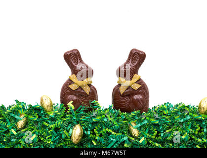 Chocolate easter rabbits Stock Photo