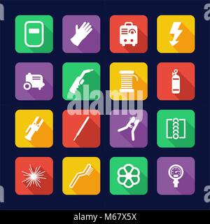 Welding Icons Flat Design Stock Vector