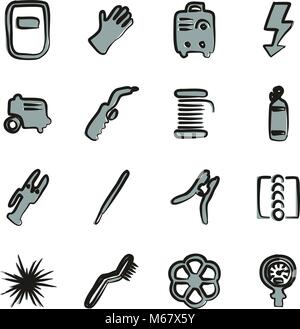 Welding Icons Freehand 2 Color Stock Vector